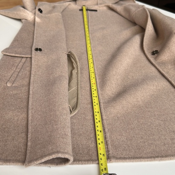 Zara high quality handmade wool blend oversized coat with hood, pockets - Picture 7 of 9